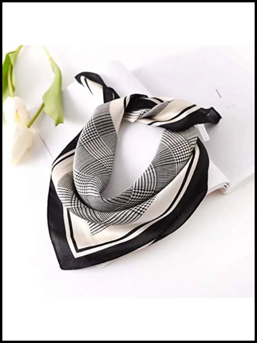 100% Mulberry Silk Square Neckerchief Scarf, Gift Packed